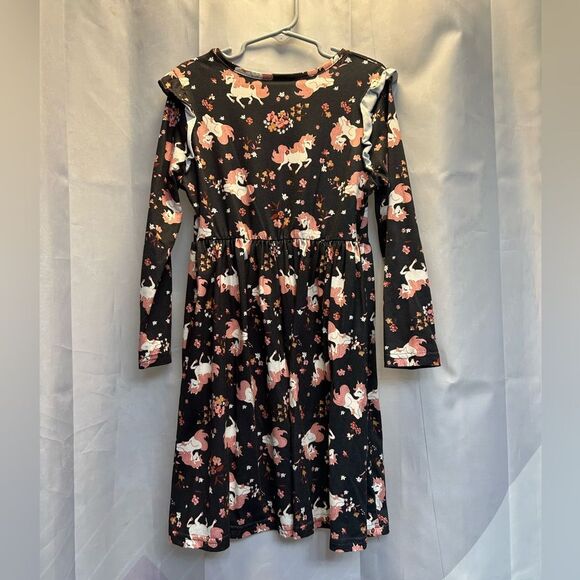 Blueberi Boulevard Unicorn Print Dress - Black and Pink - Picture 4 of 5